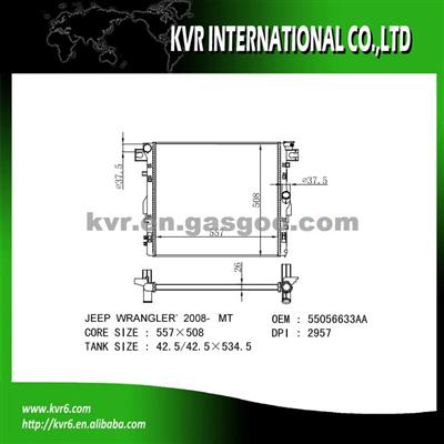 Mechanical Car Radiator For JEEP WRANGLER OEM 55056633AA