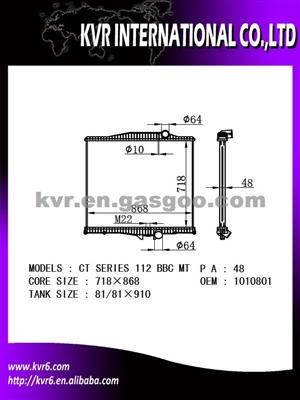 Cheap Truck Radiator For CT SERIES 112'' BBC Oem 1010801/1003499/1003617