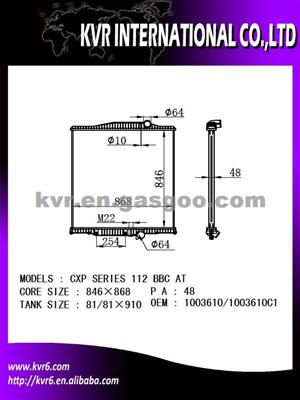 High Cooling Efficiency Heavy Duty Radiator For CXP SERISE 112'' BBC OEM 1003610/1003610C/3MF5580M