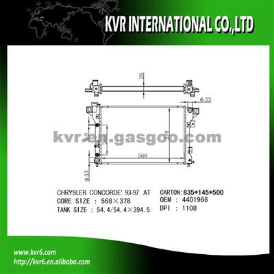 OE Quality Radiator For CHRYSLER CONCORDE 2.5i OEM 4401966