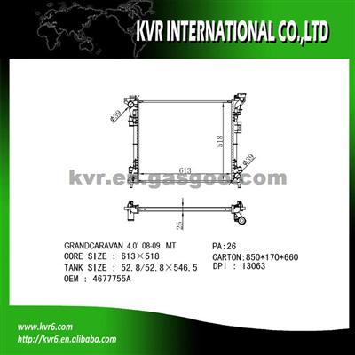 Cooling Radiator For CHRYSLER TOWN COUNTRY 4.0 OEM 4677755A