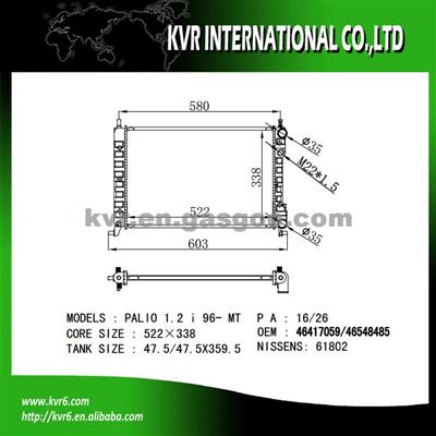 auto cooling system radiator For FIAT PALIO 1.2 i OEM 46417059 46548485 46750718