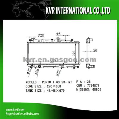 OE RADAITOR For FIAT PUNTO 1.2 SPI OEM 7794871 46723325