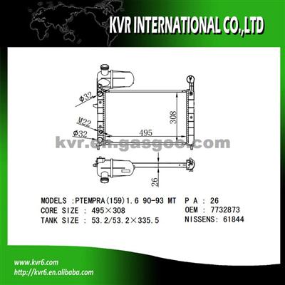 Aftermarket Radiator For FIAT TEMPRA 1.4i OEM 7732873 7632018