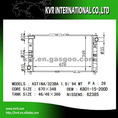 Brazed Auto Radiator For MAZDA OEM K801-15-200D