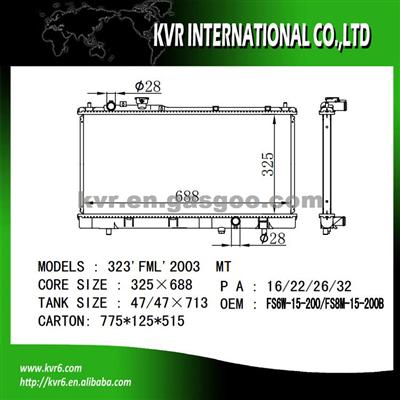 Auto Cool Radiator For MAZDA OEM FS6W-15-200B/FS8M-15-200B/FS6W-15-200A/FS6W-15-200