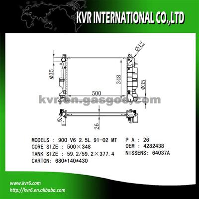 Mechanical Car Radiator For SAAB 9-3 2.0 I OEM 4283438 4288495 4729562