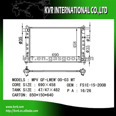 Car Cooling System Radiator For MAZDA OEM FS1E-15-200B