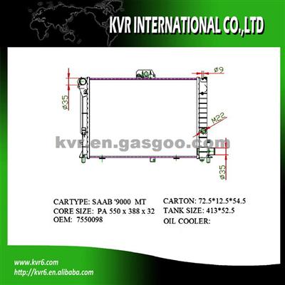Auto Engine Cooling Radiator For SAAB 9000 2.0 TURBO 16V OEM 7550098