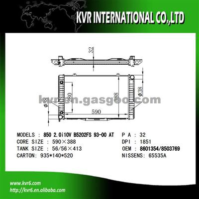 Radiator Assembly For VOLVO 850 2.0 I 10V OEM 8603769 8601354 8601358 8602560 5003823