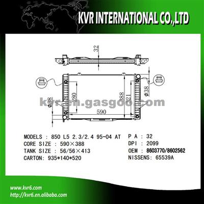 Mechanical Aluminum Radiator For VOLVO 850 2.0 TURBO 20V OEM 6842768 8601001 8601356 8603770 8602562