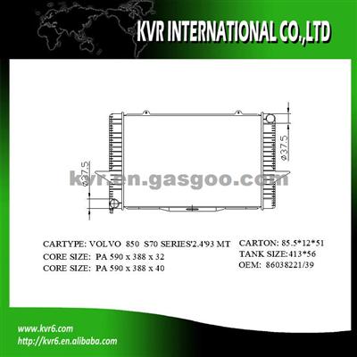 Fin Tube Radiator For VOLVO 850 2.5 I OEM 8601353 8601357 8603774 8603772