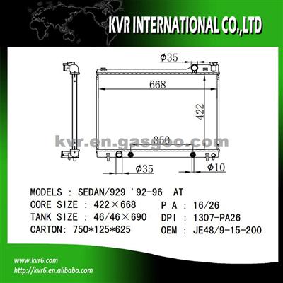 Brazed Radiator For MAZDA OEM JE48-15-200