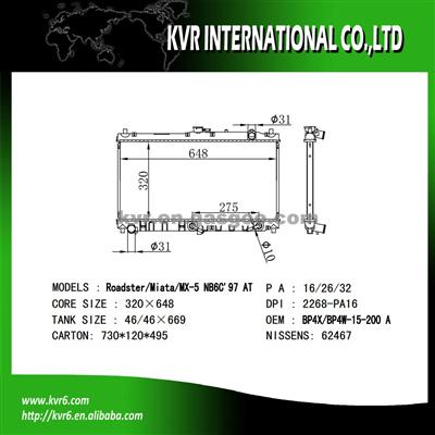 Cheap Radiator For MAZDA OEM BP4W-15-200A