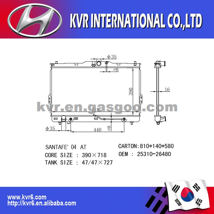 Details About 2389 Radiator For Hyundai Santa Fe 01 06 2 4 L 2 7 V6
