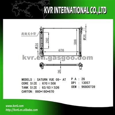 Auto Aluminum Radiator For SATURN VUE OEM 96800739