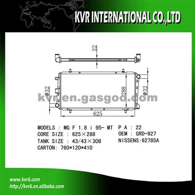 Cheap Radiator For MGF Oem GRD-927 PCC105740