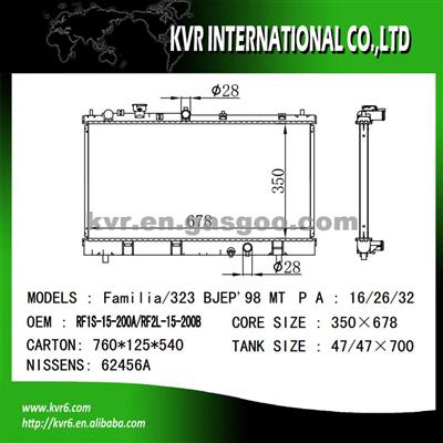 auto cooling system radiator For MAZDA OEM RF1S-15-200A/B RF2L-15-200B/C