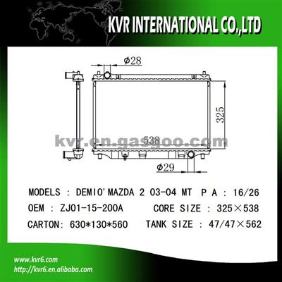 auto radiator For MAZDA OEM ZJ01-15-200A