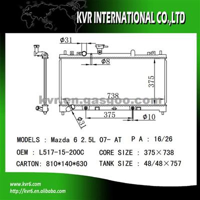 auto aluminum radiator For MAZDA OEM L517-15-200C