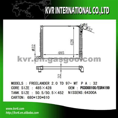 Assy Radiator For FREELANDER OEM PCC000100 ESR4199