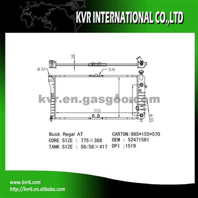 Mechanical Aluminum Radiator For BUICK REGAL 3.1/3.8 OEM 52471561