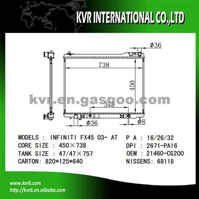 Assy Radiator For INFINITI OEM 21460-CG200