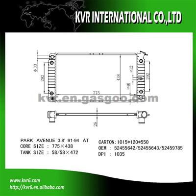 OE Quality Radiator For BUICK PARK AVENUE 6CY 3.8L OEM 52455642/52455643/52459785