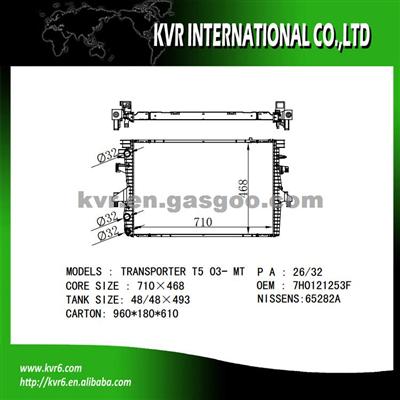 Car Aluminum Radiator For VOLKSWAGEN MULTIVAN/TRANSPORTER T5 OEM 7H0121253F 7H0121253M