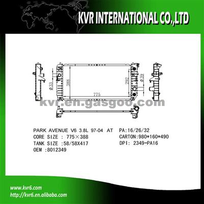 Aluminum Car Radiator For BUICK PARK AVENUE V6 3.8L OEM 8012349