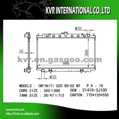 Aluminum Car Radiator For INFINITI OEM 21410-3J100