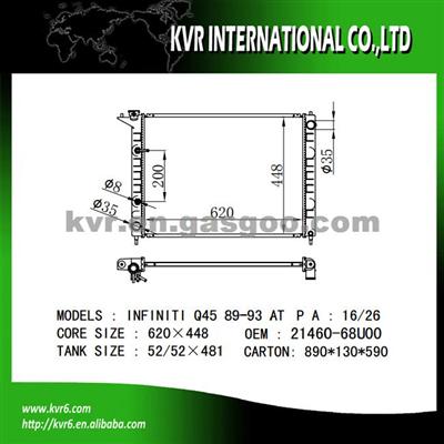 Brazed Auto Radiator For INFINITI OEM 21460-68U00