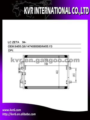 Car Aluminum Condenser For LANCIA ZETA Oem 6455.Q6