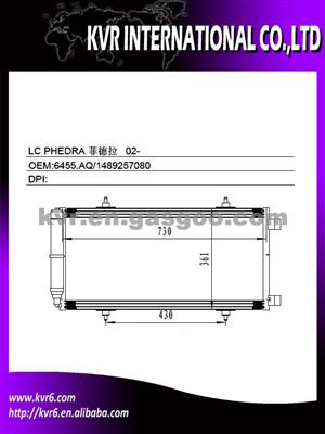 Good Quality AC Auto Aluminum Condenser For LANCIA PHEDRA Oem 6455.AQ