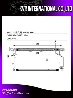 Auto A/C Condenser For FORD FOCUS (W/O TOC) (USA) OEM 8S4Z-19712BA/AS4Z-19712B