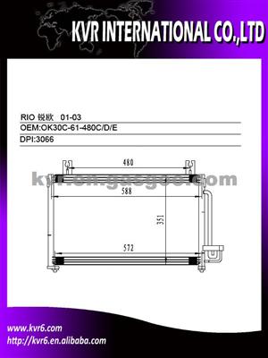 Condenser For Hyundai RIO OK30C-61-480C