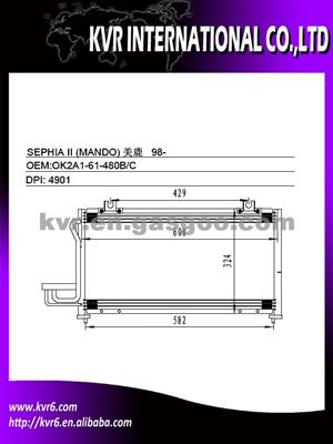 Condenser For Hyundai SEPHIA OK2A1-61-480B