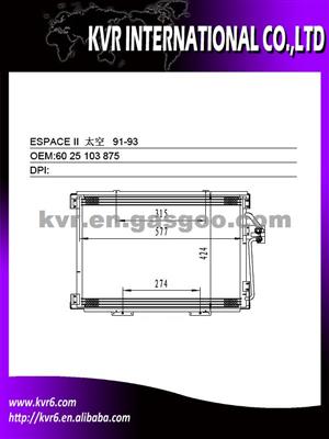 Car Air Conditioning Condenser For RENAULT ESPACEII (R12) Oem 60 25 103 875