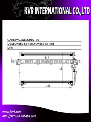 Hyundai Auto Condenser CARNIVAL OK552-61-460D