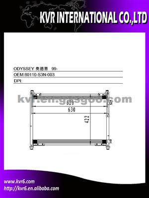 Auto Air Conditioning System Condenser For HONDA OEM 80110-S3N-003