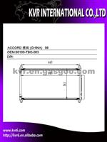 Car Air Conditioner Condenser For HONDA OEM 80100-TBO-003