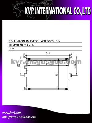 Car Condenser For RENAULT R.V.I MAGNUM E-TECH 460/5000 Oem 50 10 514 735