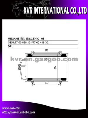 Car Ac Condenser For RENAULT MEGANE I/SCENIC I Oem 77 00 838 131
