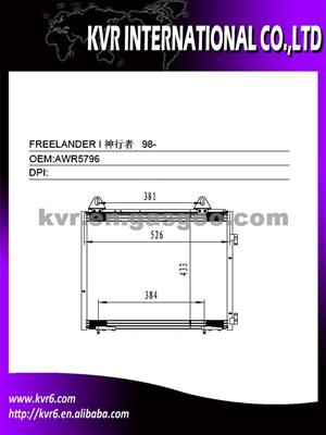 Auto Aluminum Condenser For LAND ROVER FREELANDER I Oem AWR5796