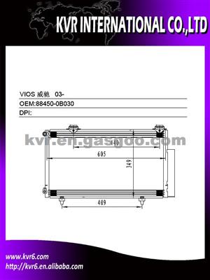 Air Conditioning Condenser For TOYOTA OEM 88450-0B030