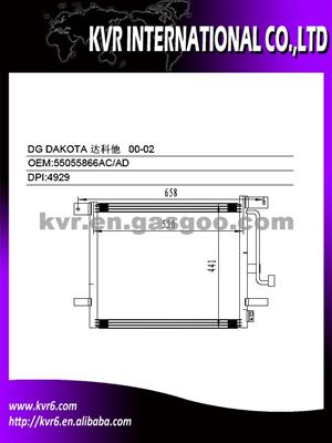 Car Air Conditioning System Condenser For DODGE DAKOTA OEM 55055866AC/55055866AD