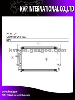 Car Air Conditioning System Condenser For AUDI A4 III Oem 8E0 260 403J