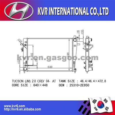 Auto Radiator For Hyundai TUCSON Oem 25310-2E950