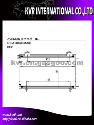 Aftermarket Ac Condenser For TOYOTA OEM 88450-05100/88450-05101