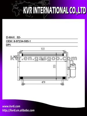 Auto Air Conditioning System Condenser For ISUZU OEM 8-97234-585-1